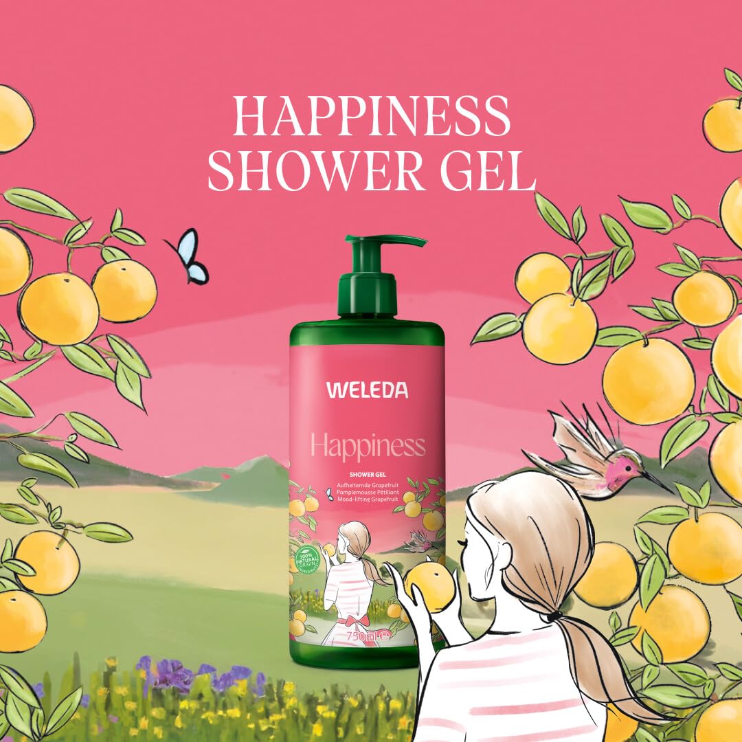 Weleda Happiness Shower Gel with Grapefruit, Body wash with natural essential oils, For Men & Women, Dermatologically tested - Image 3