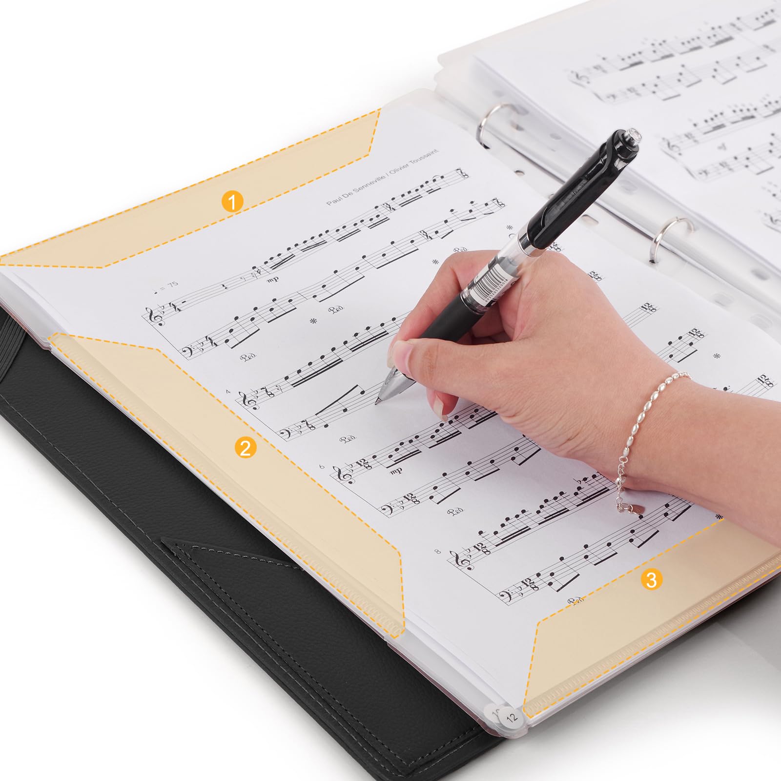 Music File Folder Piano Score Mark Music Clef Sheet Storage Documents Holder Bag Music Sheet Concert Choral Folder