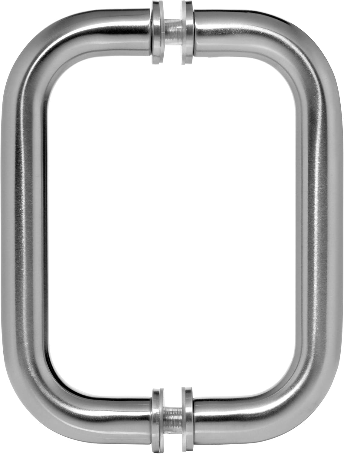 Dynasty Hardware 6" Back to Back Tubular Shower Door Pull for Frameless Shower Doors, Satin Nickel, with Trim Washers