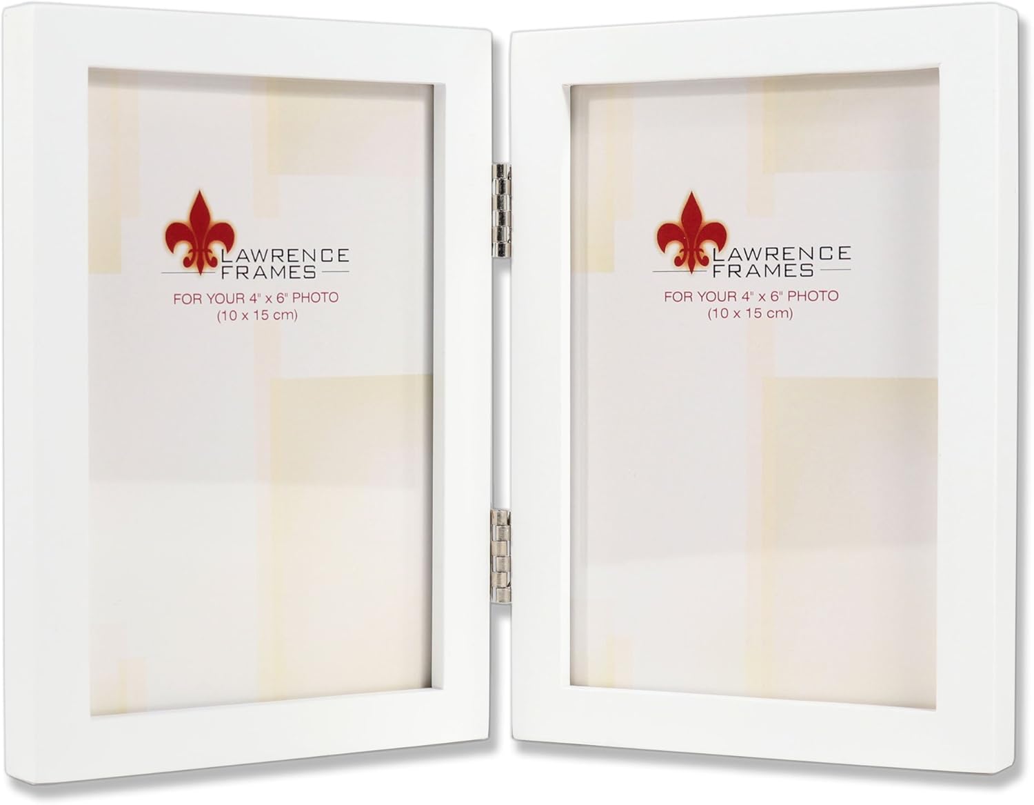 Lawrence Frames Hinged Double White Wood Picture Frame, Gallery