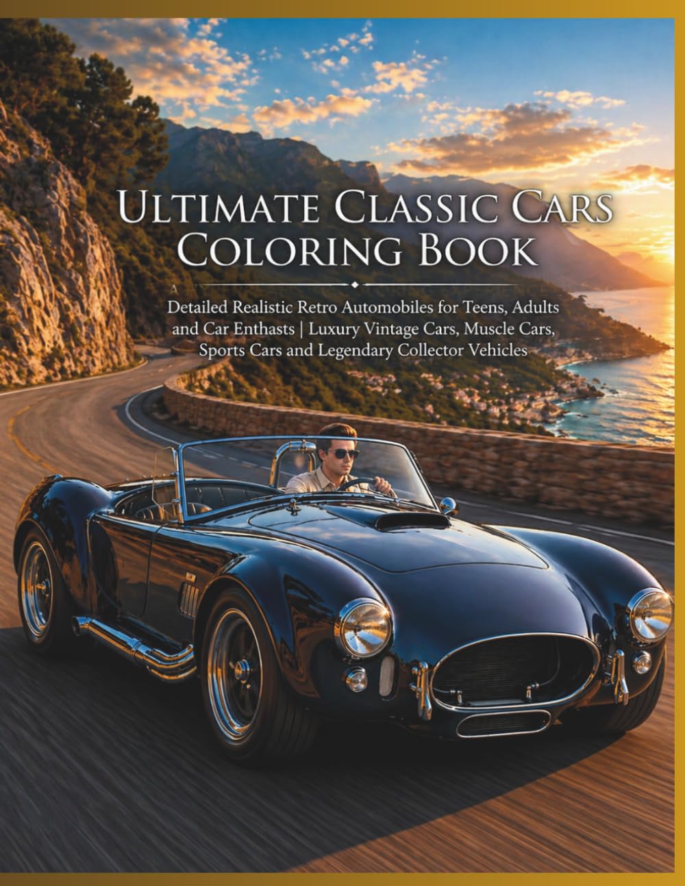 Ultimate Classic Cars Coloring Book: Detailed Realistic Retro Automobiles for Teens, Adults and Car Enthasts , Luxury Vintage Cars, Muscle Cars, Sports Cars and Legendary Collector Vehicles