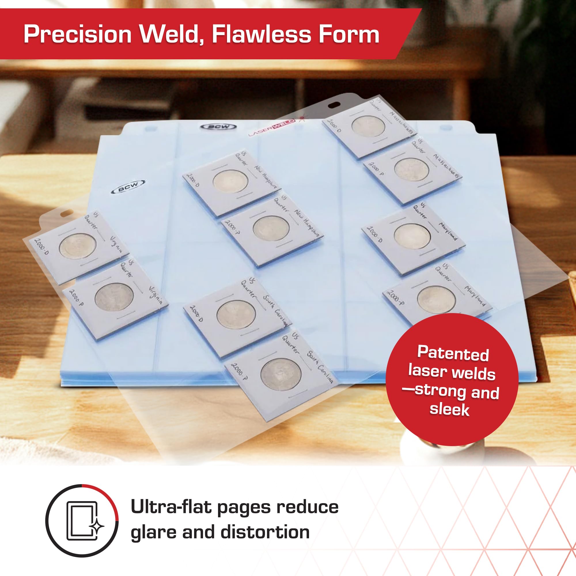 Amazon.com: BCW LaserWeld 20-Pocket Coin Pages | 100 Count
