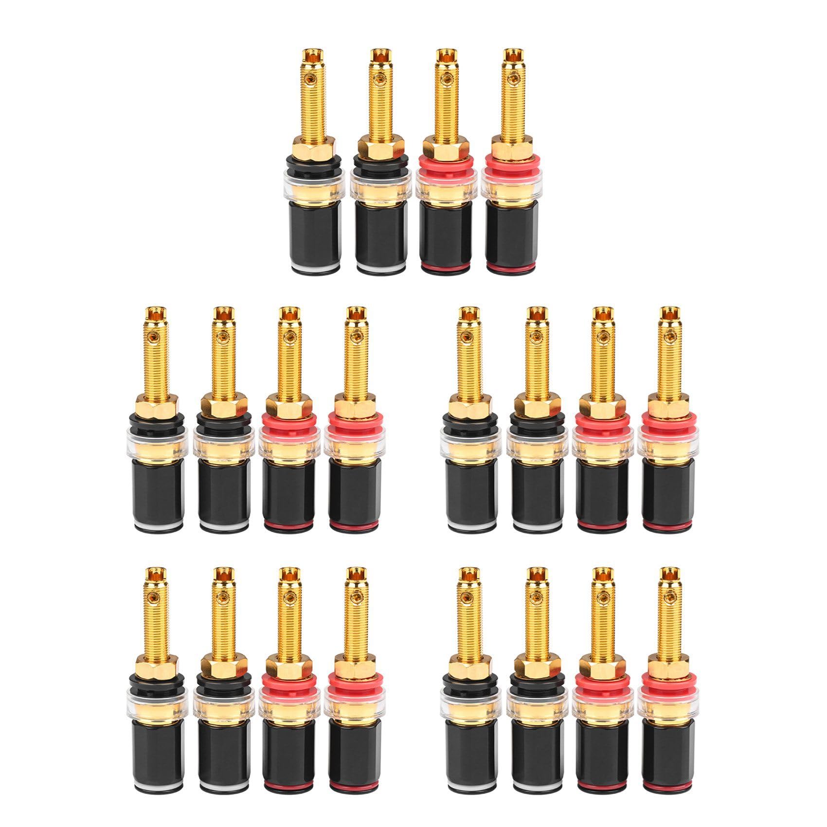 20 PièCes Borne de Liaison de Haut-Parleur Hifi Connecteur D'Amplificateur Plaqué Or en Cuivre Pur pour Prise Banane