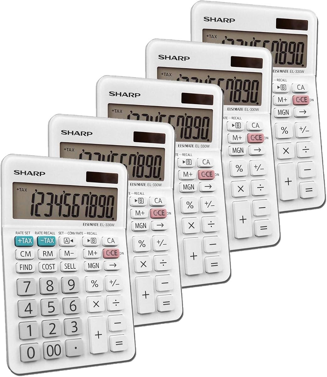 EL-330WB Calculadora de escritorio básica con función estándar, pantalla grande, para el hogar y la oficina, energía dual, solar y batería, paquete de 55