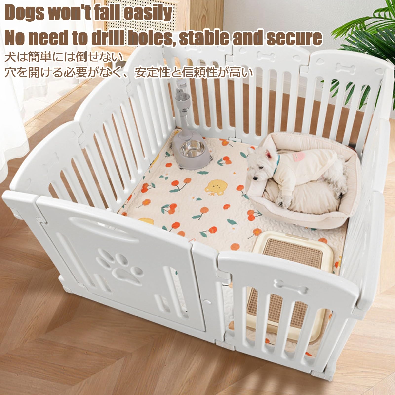 Recinto Recinzione Per Cani Recinzione Per Animali Domestici Recintoper Animali Con Cancello Recinto Per Cani Pieghevole Recinzione Per Cuccioli Recinto Per Cani Da Interno(76*65cm/30*25.6in)