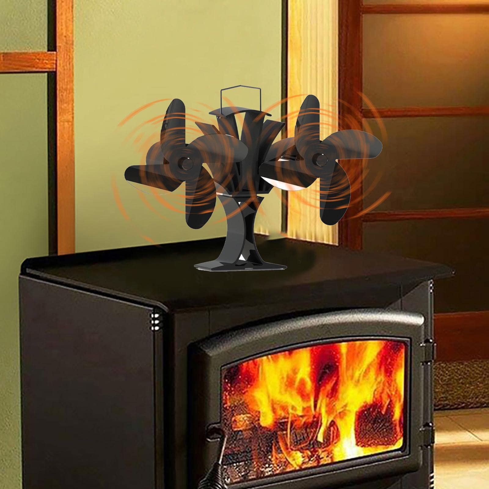 Ventilatore Per Stufa A Legna - Ventilatore Ecologico Silenzioso | Alimentato A Calore, Ventilatori Per Non Elettrici Per La Casa | Ventilatores Per Circolatore Di Riscaldamento Con Bruciatore