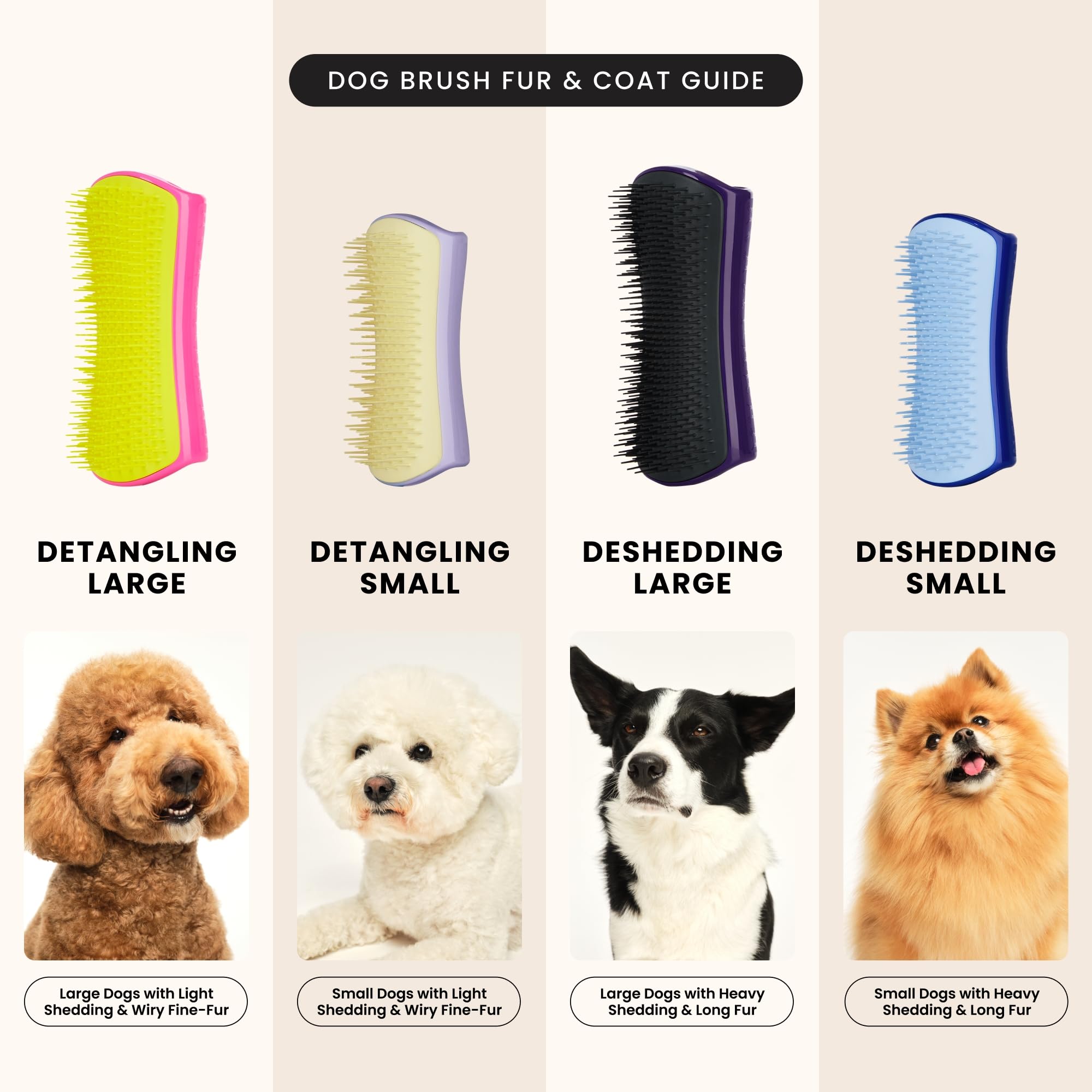 Tangle Teezer Large Pet Teezer De-Shedding - Szczotka do czesania na sucho lub do kąpieli - Idealna szczotka do usuwania luźnej sierści psów - Fioletowo-szara