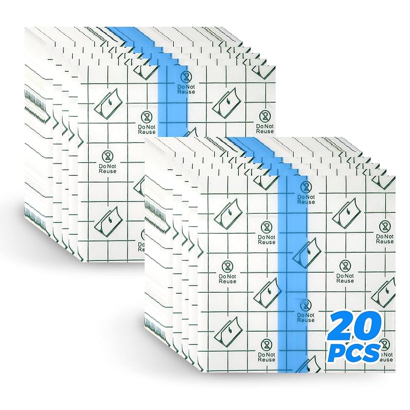 BFONS Película transparente para cuidados pós-tatuagem, 20 unidades de 20,32 cm x 20,32 cm
