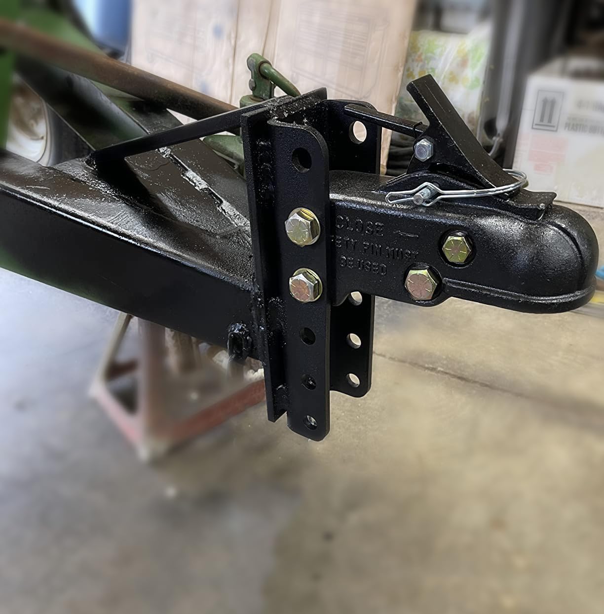 2-5/16'' Hitch Ball Heavy Duty Cast Adjustable Trailer Coupler, 15000LBS Capacity Channel-Mount Coupler with Hardware Kit