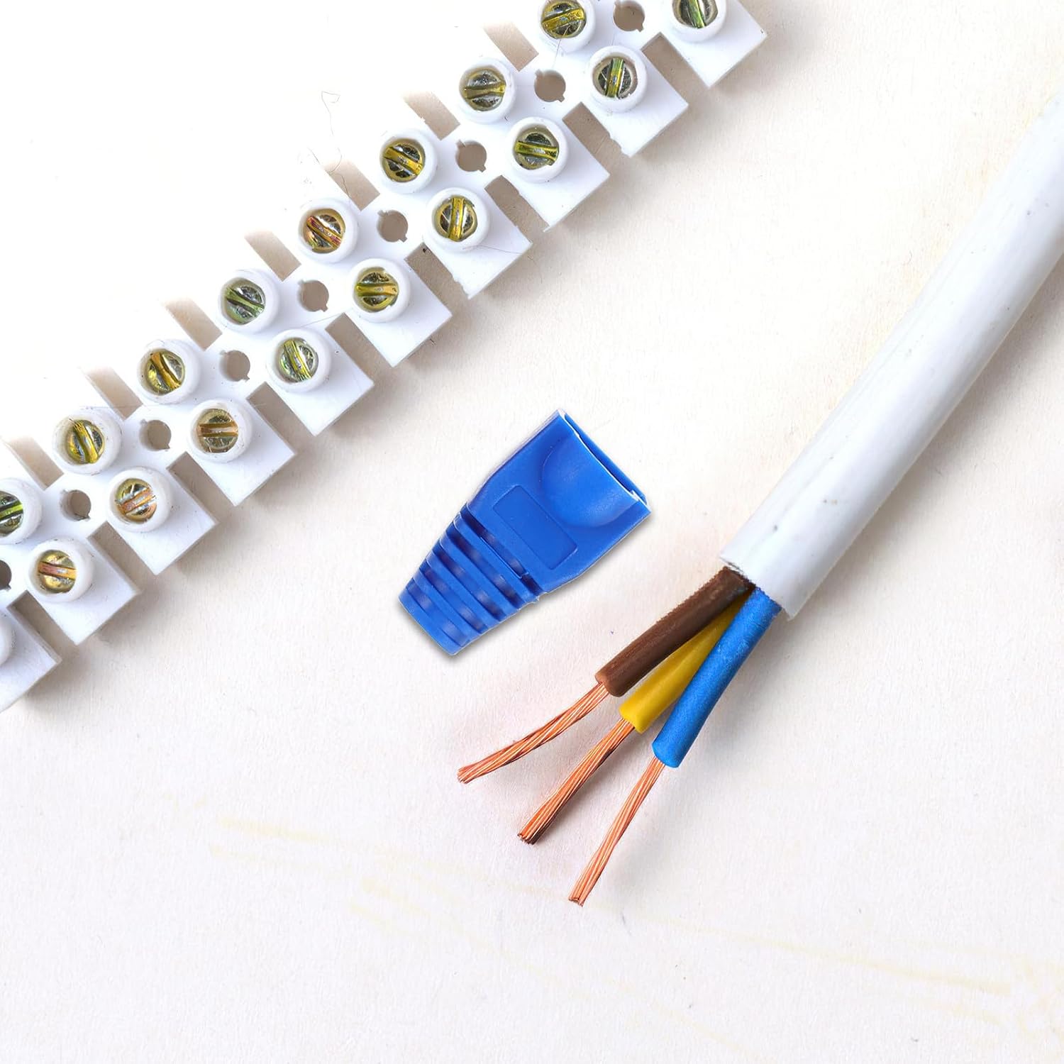 VICASKY 50pcs PVC Cable Sleeve Covers and Category 6 Cables High Efficiency Protection and Enhanced Network Performance Ethernet Connector Boot Caps for Management Random Color