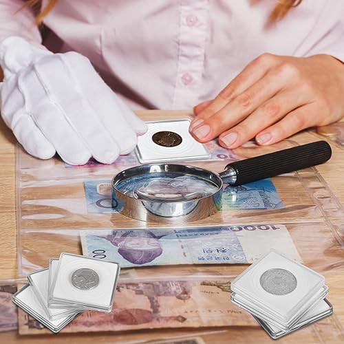 Miniatura 7 de Soportes a presión para monedas, 20 unidades de monedas de dólar plateado, caja de almacenamiento de cápsulas de monedas con 5 tamaños