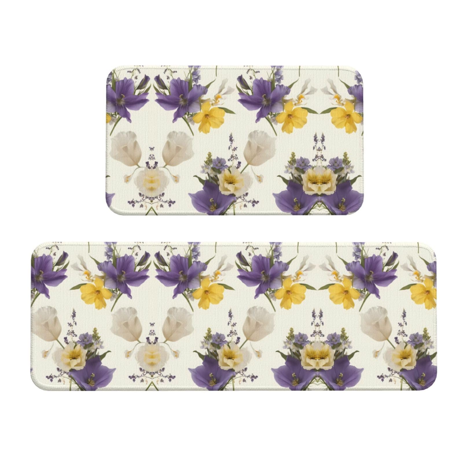 Alfombrillas de cocina antideslizantes para evitar resbalones con un bonito diseño de flores