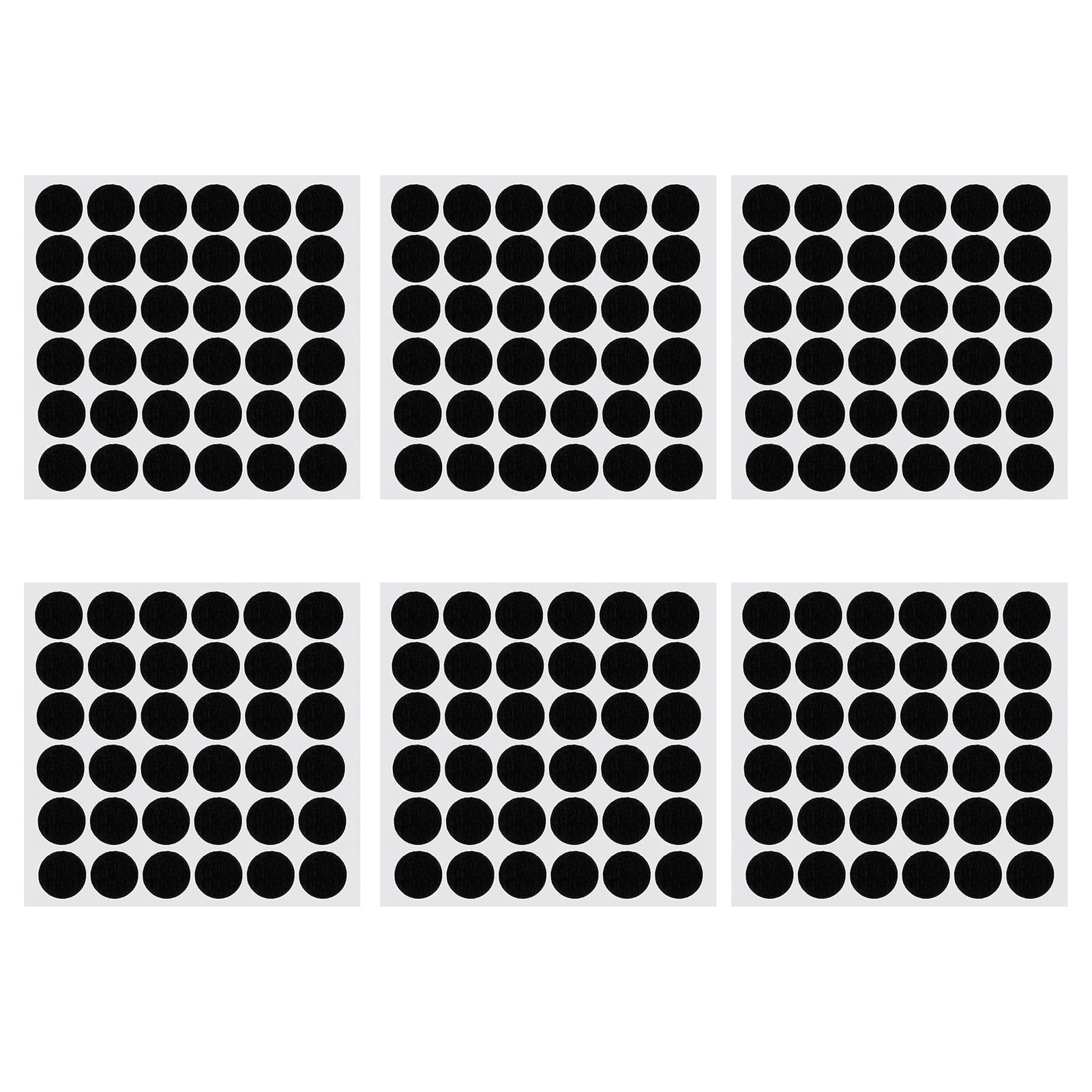 TIANYI-Lot De 144 Patins En Feutre Autocollants - Noir - 15 Mm Ronds Silencieux Evite Les Bosses Et Les Rayures Pour Pieds De Meubles Pieds De Chaise Sols En Bois Dur