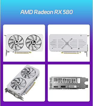 MOUGOL AMD Radeon RX 580 8GB GDDR5 Gaming Graphics Card, HDMI/DP/DVI Port | 256-Bit PCIe 3.0 x16 GPU, Dual Fan Cooling Video Card for PC Gaming, High Performance Desktop Computer, Support Win11/10/7