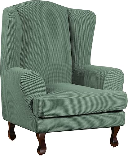 Vista 258 de Turquoize - Funda elástica para sofá de 2 piezas y 3 cojines, funda protectora lavable con elástico en la parte inferior, tela jacquard gruesa