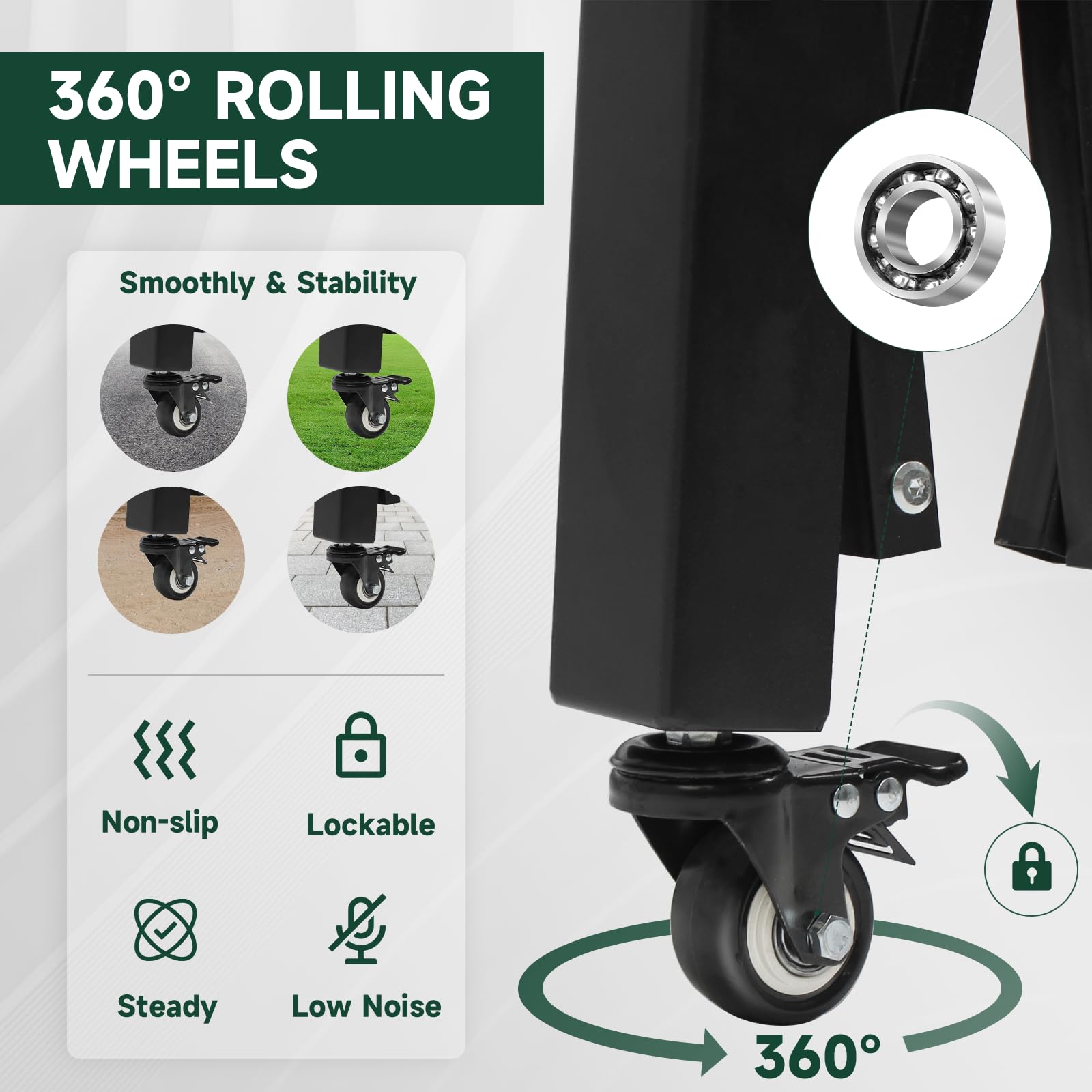 Double Folding Security Gates Accordion Door, 143" W x 62" H Metal Expandable Fence 360Rolling Expanding Outdoor Security Scissor Gate for Courtyards, Garages, Gardens (143" W x 62" H) - 5