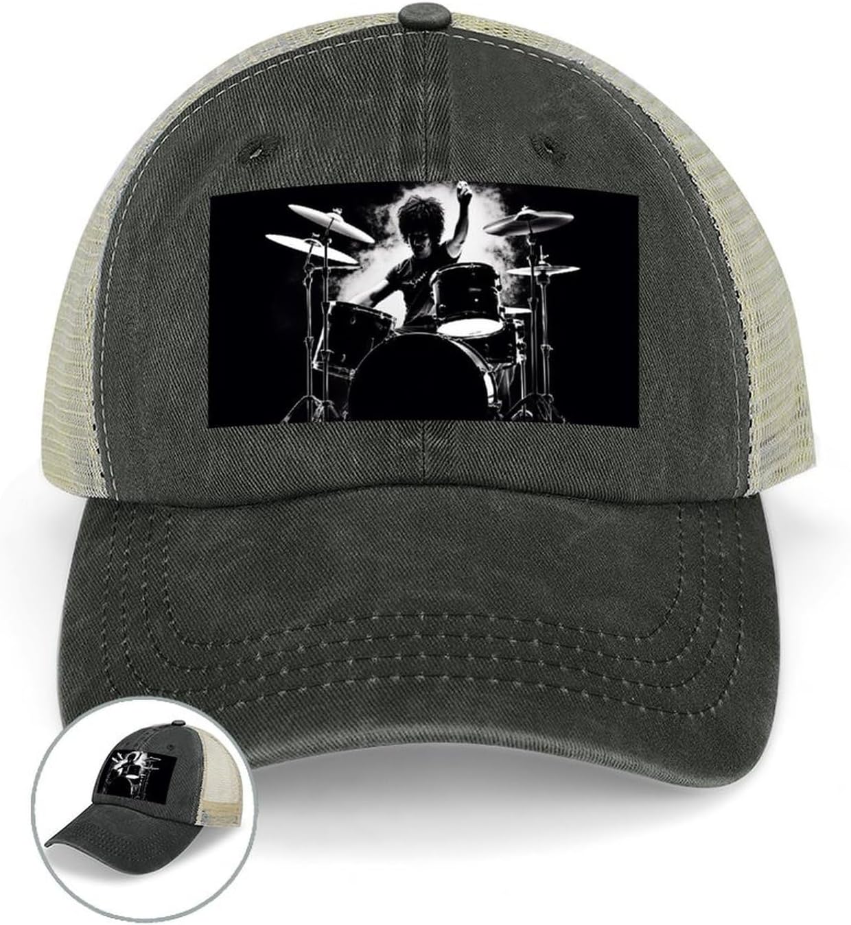 Drummer Sport Hat for Men Women Hollow Cowboy Hat Adjustable Baseball Cap Apparel Gifts Accessories