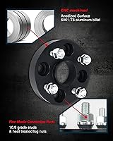 Vista 3 de KAX Espaciadores de rueda 4x4, adaptadores de espaciadores de rueda de 1" con pernos de 1/2" x20, diámetro del cubo de 59 mm, 2 piezas para Xpress