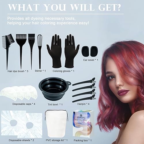21Pcs Hair Dye Kit Professional Hair Coloring Products — shown in a real home setting for scale