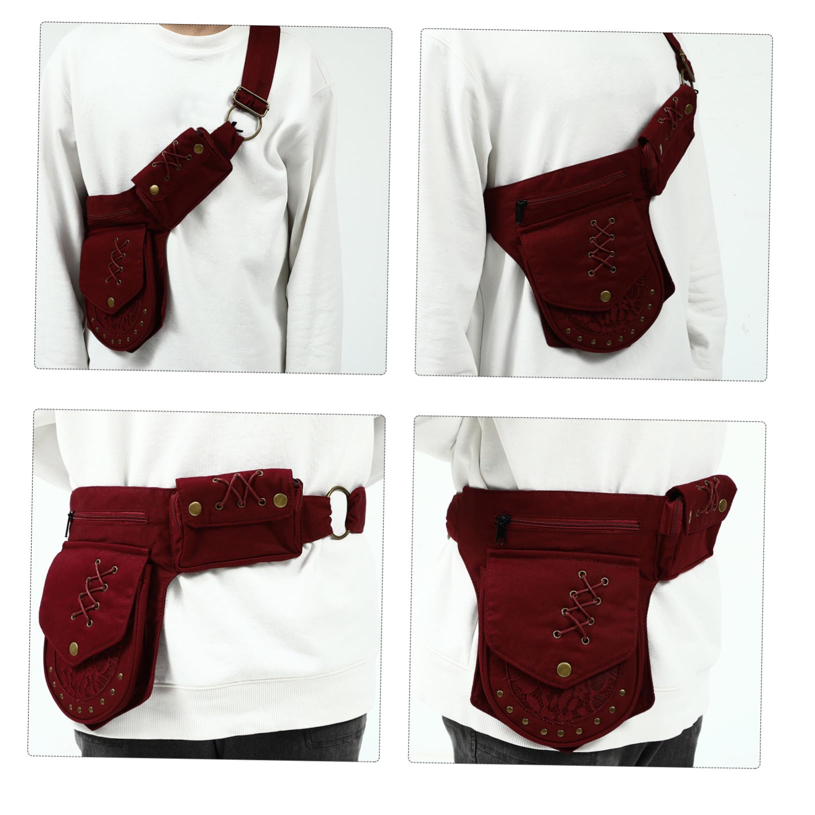 Milisten Handy Gürteltasche mit Mehreren Fächern Leichte Crossbody Trageweise Retro Design für Reisen und Joggen