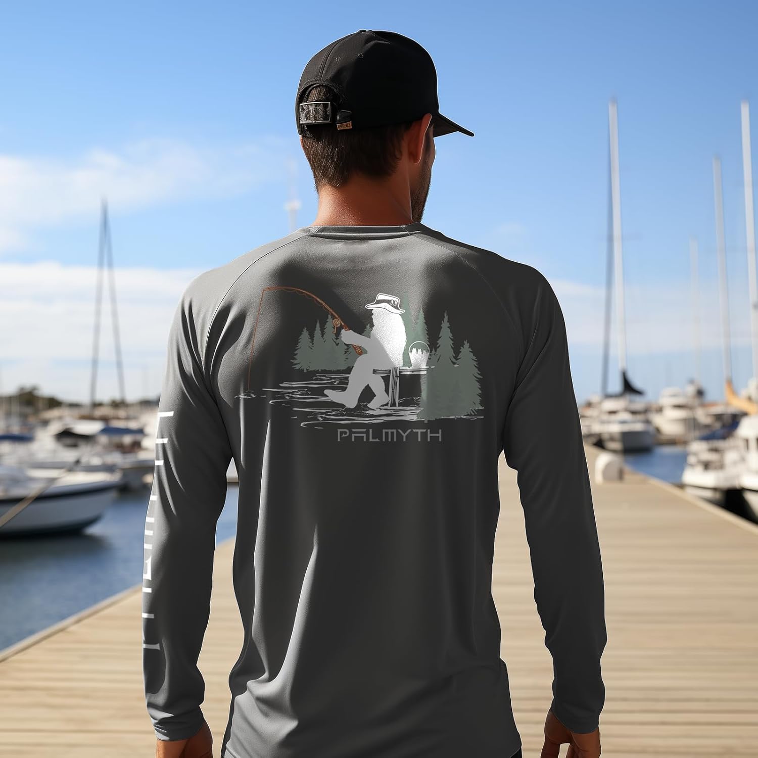 Palmyth Fishing Shirts for Men Long Sleeve UPF 50+ T Shirt Sun Protection Tee - Image 3