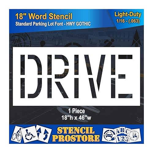 Plantillas de marcado de pavimento  Plantilla de unidad de 18 pulgadas  18 x 46 x 116 pulgadas (63 mil)  Ligero