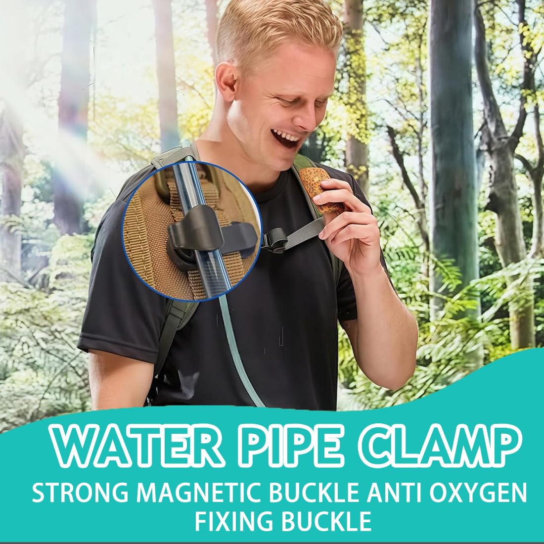 3 clip per tubo di idratazione magnetico, clip per tubo di idratazione, Idratazione Bere Clip Tubo, Sacche Sacca D'acqua Magnetica Zaino Bici Removable Tracolla Bottiglia Flessibile Portatili Leggera