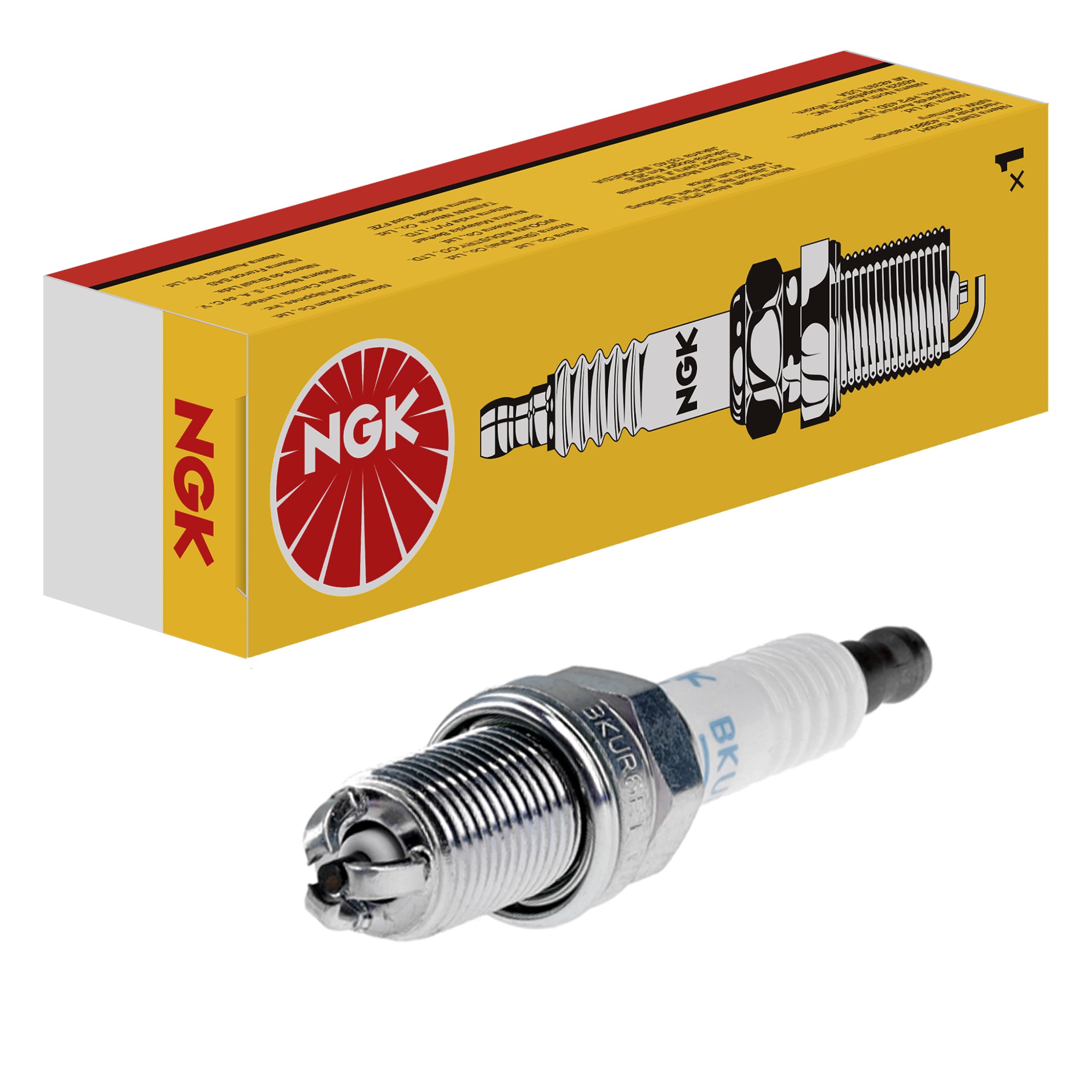 NGK Bougie d'allumage 7873 Électrode centrale en nickel 3-électrodes de masse Antiparasitage 1kOhm avec siège à garniture plate