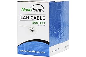NavePoint Cat6 Ethernet Cable - 500ft CCA Bulk Cable for Wired Network Connections