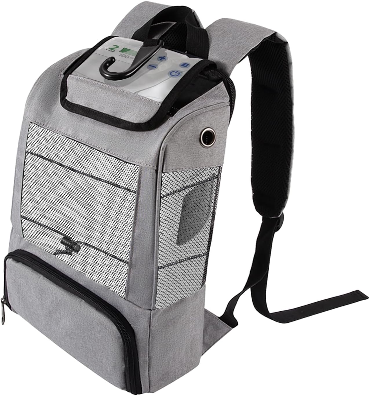 Portable Oxygen Concentrators Backpack,Travel Carrying Bag for Portable Oxygen Concentrators with Mesh Panels For Breathability,Compatible For Inogen Oxygo Caire Units,Perfect for on-the-go (Gray)