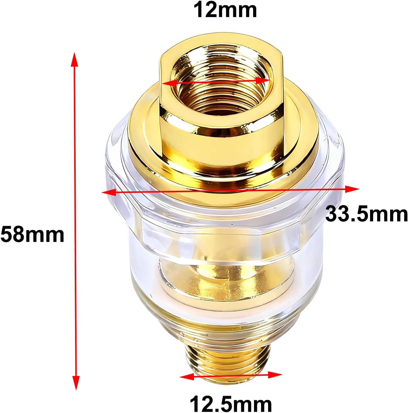 2Pcs 1/4" NPT Mini Air Oiler, In-line Mount, for Pneumatic Tools, Air Compressors Automatic Lubrication