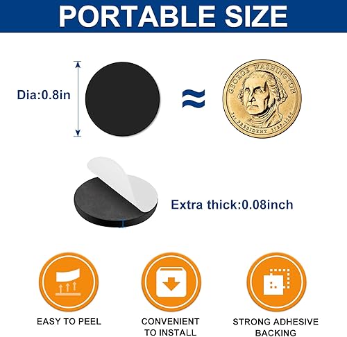 Miniatura 2 de TRYMAG Puntos magnéticos flexibles con parte trasera adhesiva, 75 puntos magnéticos autoadhesivos fuertes, pequeños y redondos, adhesivos magnéticos