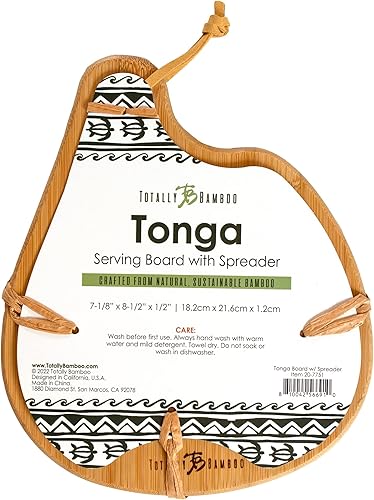 Miniatura 6 de Totally Bamboo Juego de tabla de servir y esparcidor Tonga, 7-1/2 "x 8-1/2"