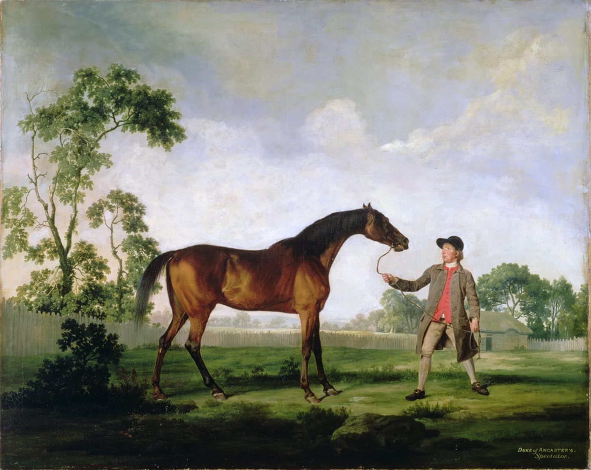 POSTERIIk Vintage Print Pop Art Landscape Artwork the of Ancaster's Bay Stallion Spectator Held by a Groom by George Stubbs Art Prints for Office Home Decor 60x90cm