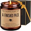 LEADO Grad Candle, PhD Graduation Gifts, Doctorate Degree Present for Women, 2025 Graduation Gifts for Her, Him - Funny Dissertation, Congrats Grad Present for Doctoral Graduates, PhD Students