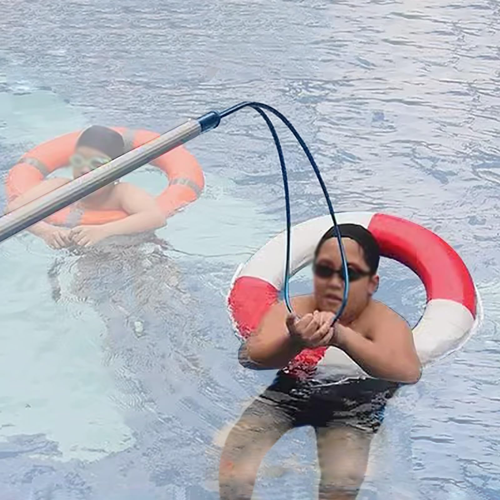 Poste de rescate para piscina extensible en playas, yates y parques acuáticos de verano