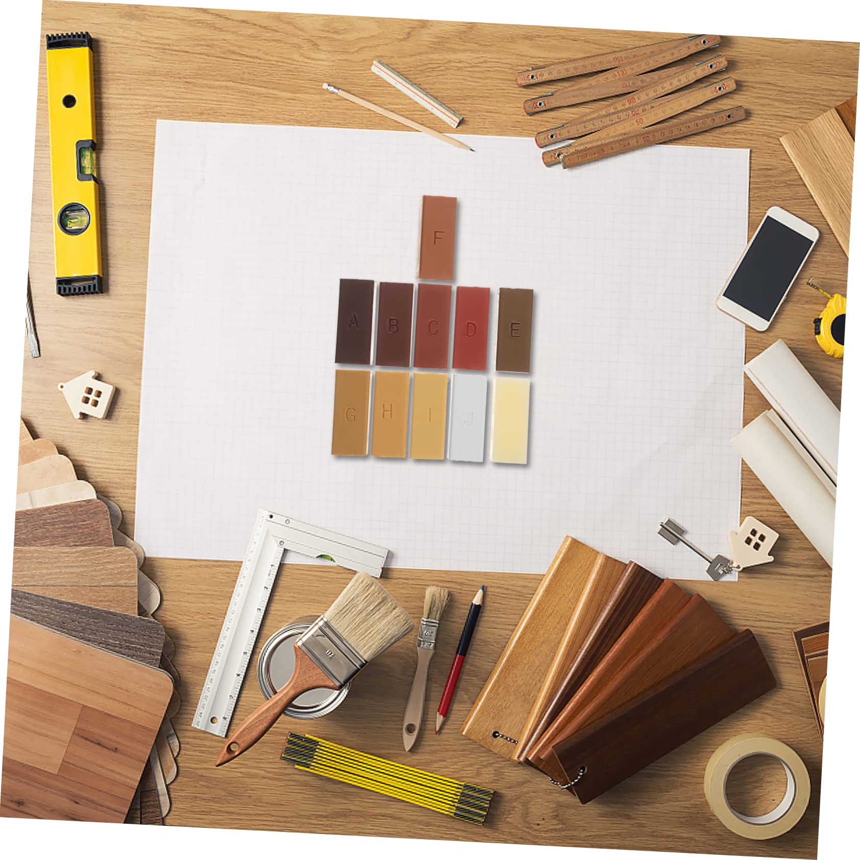 BCOATH 3sets Floor Repair Wax Kit Color Laminate Scratch Repair Tool for Floors Furniture Cabinets Application for Cracks Dents Marks Home Restoration