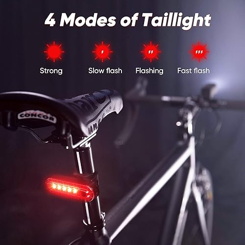 Miniatura 4 de 2025 nuevas luces de bicicleta para montar por la noche, aluminio 1200 lúmenes recargable súper brillante bicicleta faro y luz trasera trasera,