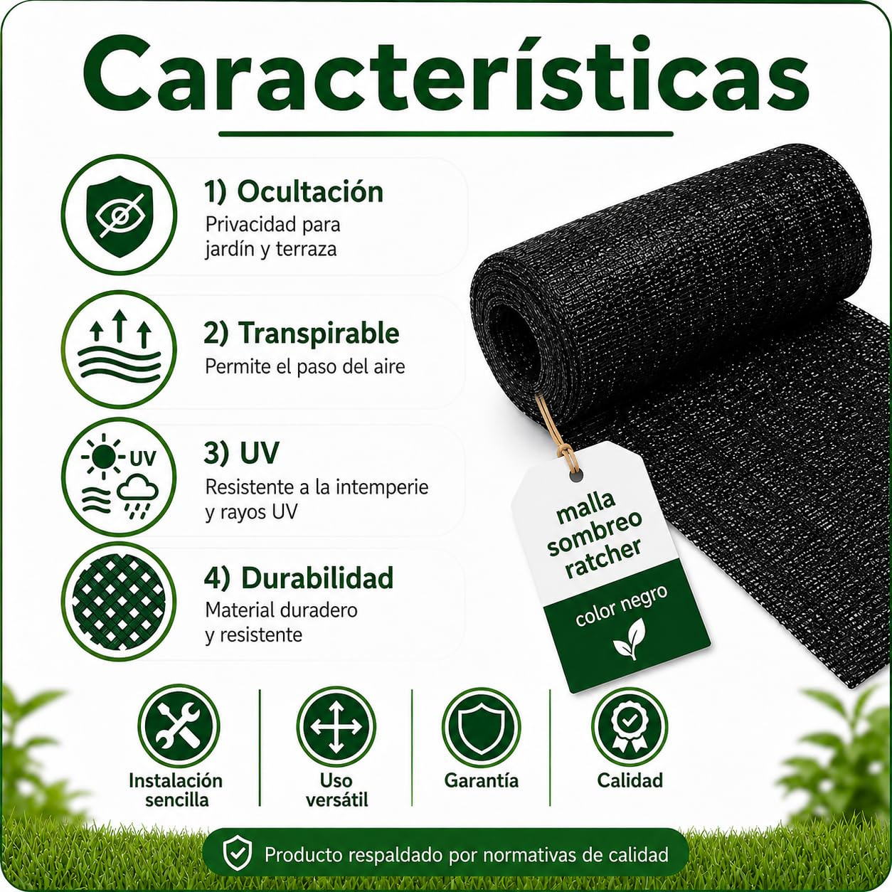 Mallas ocultación jardín Negra 2x100m, Malla Tipo Rachel sombreo, ocultación al 90%, Malla jardín Negra, Varias Medidas (2x100m, Negro)