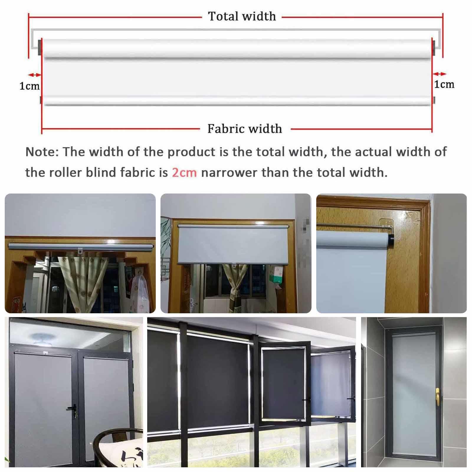 Store enrouleur occultant sans fil avec ventouses - Isolation thermique - Store temporaire - 40 à 150 cm - Blanc - 137 x 150 cm - Parfait pour la maison et le bureau