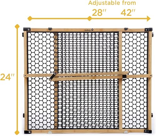 Miniatura 4 de Safety 1st - Puerta de seguridad de madera para espacios de entre 28 y 42 pulgadas evita el paso de bebés o mascotas respetuosa con el medio ambiente
