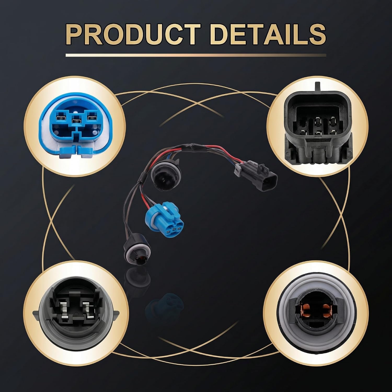 645-205 Headlight Wire Harness, Headlight Wiring Harness Headlamp Connector Replace 22740620 22740621 Compatible with Chevy Cobalt Pontiac (1 Set)
