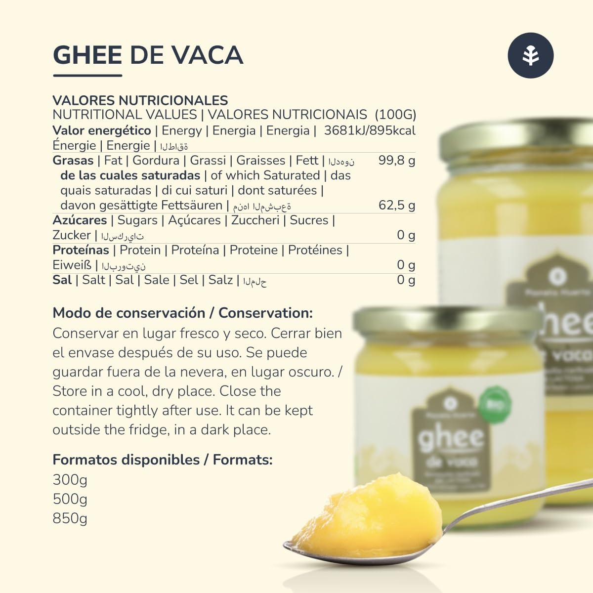 Mantequilla clarificada ECO Planeta Huerto 850 g