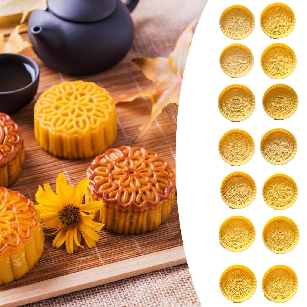 2 moldes de pastel con patrón tradicional, herramienta de decoración de pasteles, molde de postre para galletas, moldes de prensa a mano, accesorios para hornear