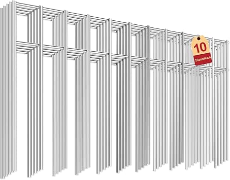 Animal Barrier Garden Fence Stainless No Dig Fence 10Pack, 24x15in