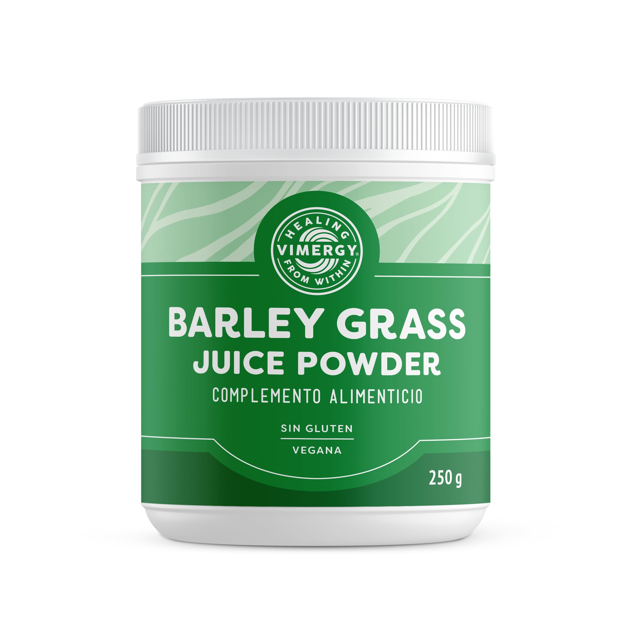 Vimergy Barley Grass Juice Powder – 250 g, 62 Dosis – Jugo de Hierba de Cebada en Polvo – Suplemento Vegano – Fórmula sin Agentes Antiaglomerantes, Rellenos, Saborizantes ni Azúcar – Sin OMG ni Gluten