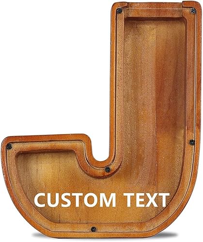 ALBK (J) Alcancía personalizada para niños, alcancía con letras del alfabeto personalizadas, letras de madera de la A a la Z, juguetes de