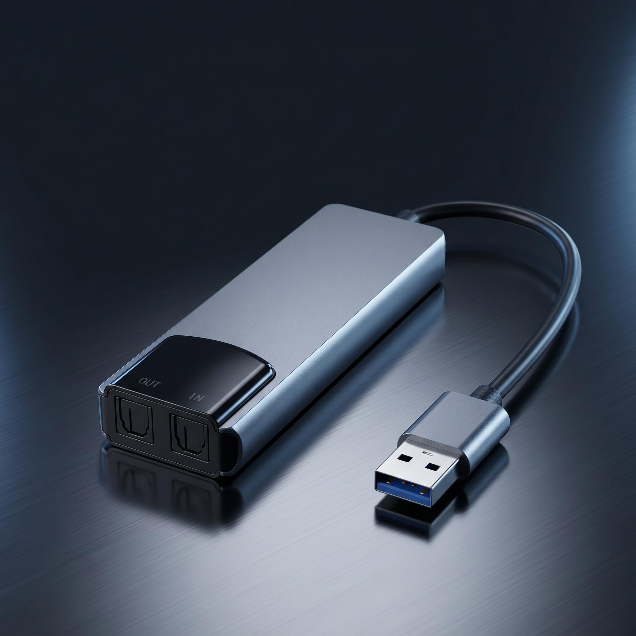 Carte son surround 7.1 USB 5.1 Carte son externe avec entrée optique SPDIF Adaptateur audio Réduction du bruit Aluminium pour PC portable Puce CM6206