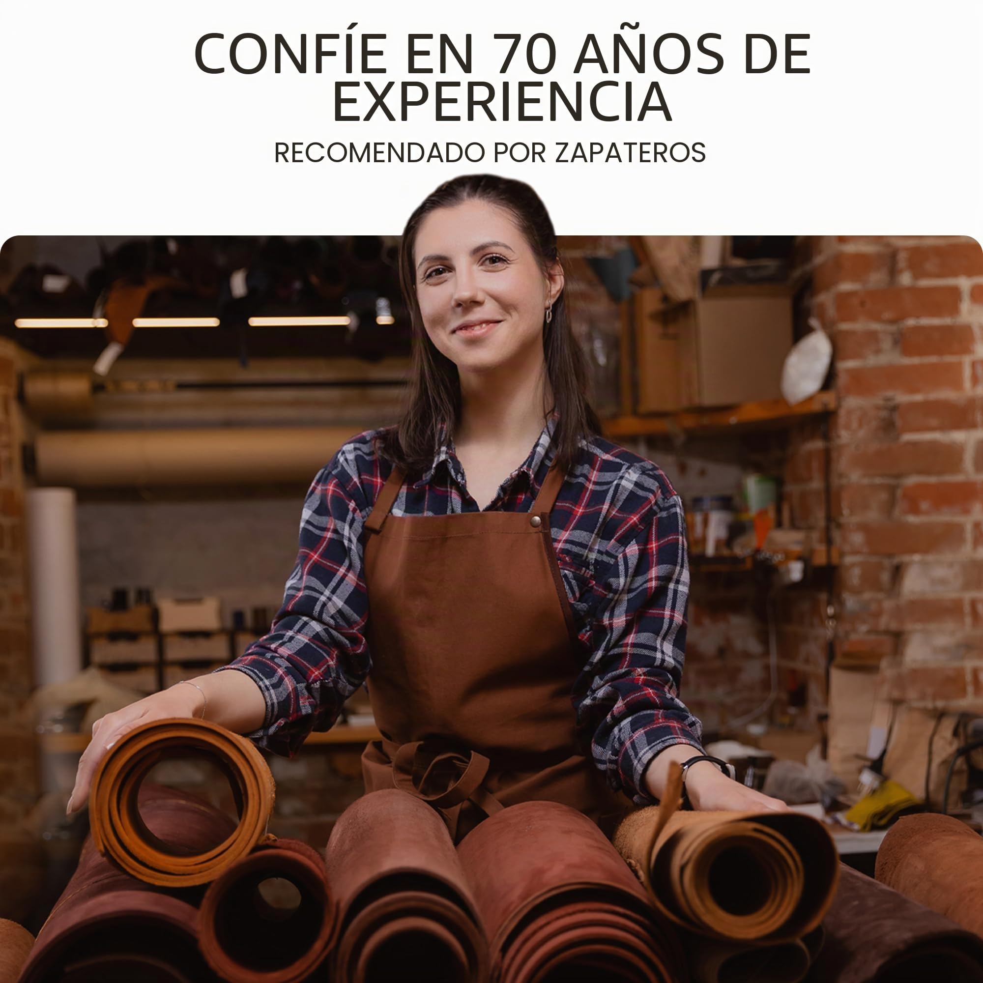 Langlauf Schuhbedarf ® - Retales de piel extragrandes (1 kg), color marrón. Todas las piezas son de un Tamaño mínimo DIN A3, incluye instrucciones para patucos (idioma español no garantizado)