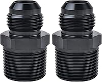 Vista 11 de EVIL ENERGY 3AN macho acampanado a 1/4" NPT tubo adaptador de ajuste de 90 grados aluminio negro 2 piezas